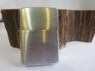Vintage 1962 Zippo Brushed Steel Lighter With Insert E3