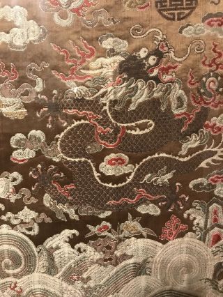 Antique Chinese Kesi Embroidered Silk Panel Framed