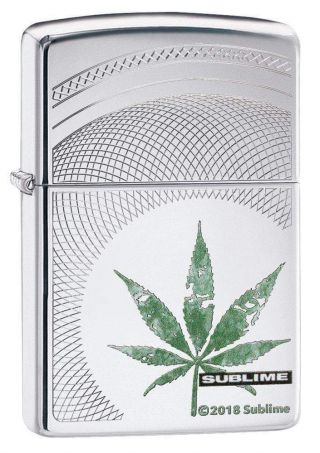 Zippo Windproof Lighter With Sublime & Marijuana Leaf,  49016,