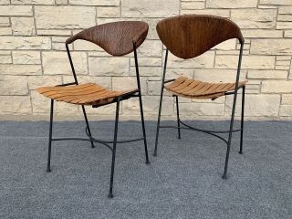 Mid Century Modern Arthur Umanoff Wrought Iron Dining Chairs