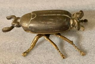 Vintage Large 5 " Brass Beetle Ashtray