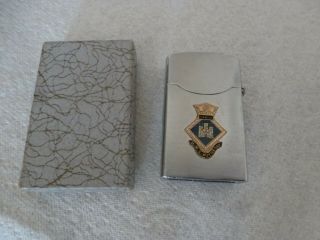 Vintage Zenith Windproof Pipe & Cigarette Petrol Lighter With H.  M.  S Crest