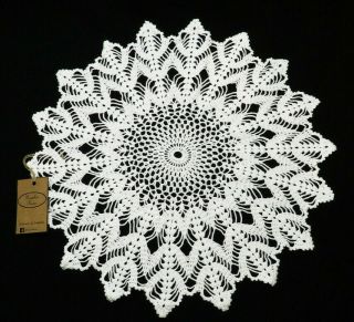 16 " Vintage Doily Hand Crocheted Round White Napkin Weeding Table Home Decor