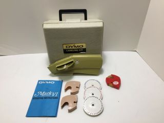 Dymo Label Maker M - 6 Hard Carry Case Vintage 1971 With Extra Wheels