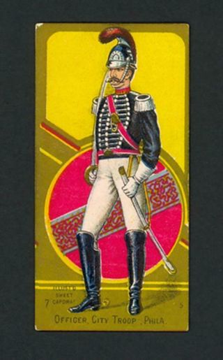 Officer,  City Troop,  Phila.  1888 N224 Kinney Bros.  Military Series - Ex,