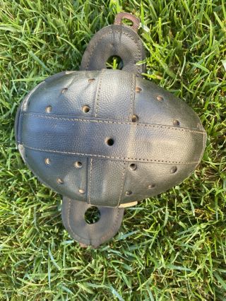 Antique Dog Ear Vintage ALL Leather PEBBLED 1920s Circa Football Helmet Old WOW 3