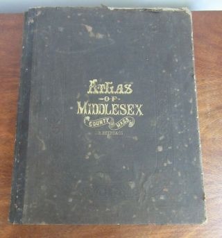 Atlas Of Middlesex County Massachusetts F.  W.  Beers 1875 1st Edition Rare Book