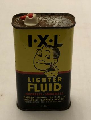 Lighter Fluid Ixl Vintage Tin For Zipper And Other Lighter Brands Empty Tin