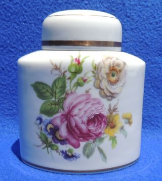 Limoges France Vintage Hand Painted Flowers Rose Porcelain Bottle W/lid 4553