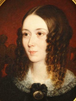 Fine 19th Century Portrait Young Lady Antique Oil Painting