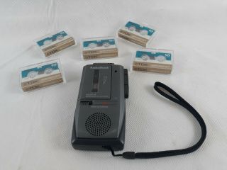 Vintage Radio Shack Micro - 44 Microcassette Voice Activated Recorder And 5 Tapes