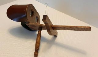 Stereoscope Stereoviewer Antique Vintage Wood With Leather Very Collectable