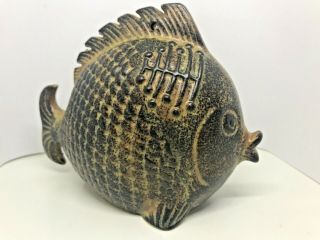 Vintage Japan Hanging Fish Ashtray National Silver Nagoya Hand Craft Stoneware