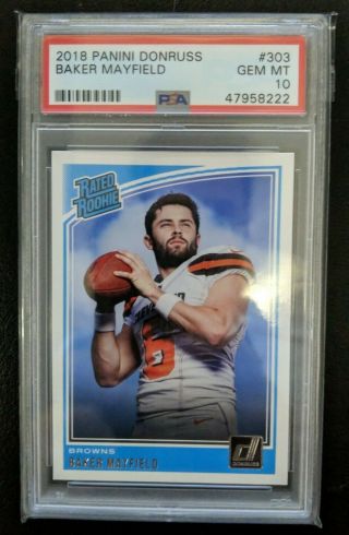 2018 Panini Donruss Baker Mayfield Rated Rookie Rc Psa 10