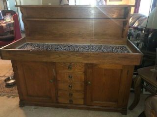 Antique 19th Century Dry Sink With Tile Top