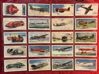1938 W.  D.  & H.  O.  Wills Speed 50 Card Full Set - Tobacco Cards - Planes - Cars -
