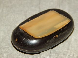 Antique Carved Horn Snuff Box