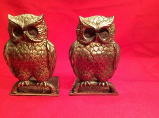 Vintage Brass Owl Bookends 3