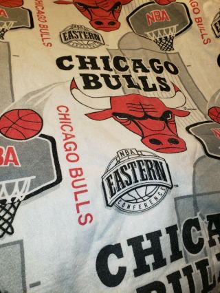 Vintage 90s Chicago Bulls Nba Basketball Large 42 X 64 Soft Twin Size Blanket