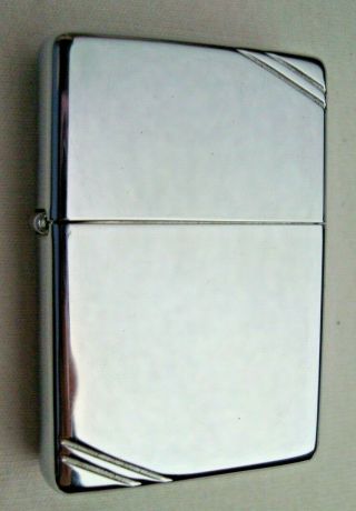 Zippo Vintage Style High Polish Chrome Lighter 1999 With Insert 2017 349