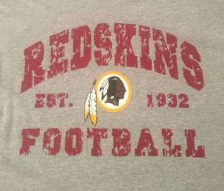 Vintage Nfl Washington Redskins Football Large Gray Graphic T - Shirt Ships
