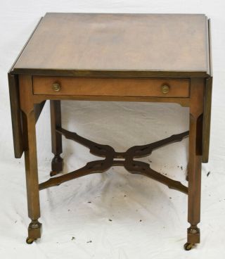 Kittinger Chippendale Mahogany Drop Leaf Table Occasional Table Pembroke Table