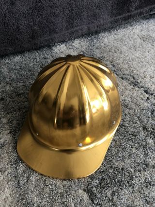 Vintage SuperLite By Fibre Metal Gold Aluminum Hard Hat Gold 3