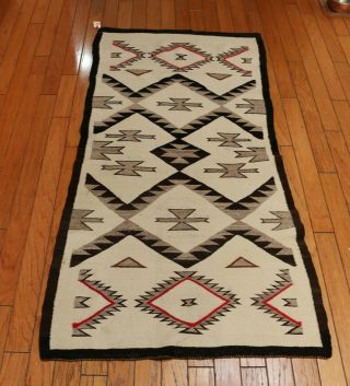 An Attractive Antique Authentic Navajo Red Mesa Rug (runner) 34 " X 70 "