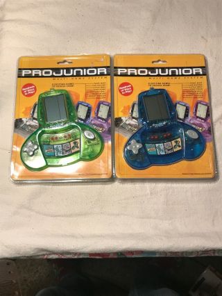 Vintage Pro Jr Clear Blue&green Handheld Multi Game Systems