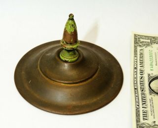 1930s Antique Vtg Lamp Shade Cap & Brass Finial Art Deco Lighting Top