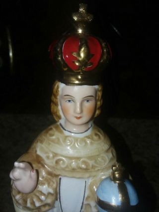 Vintage Infant Jesus Of Prague Porcelain Shafford 2077 Tag 8 3/4 
