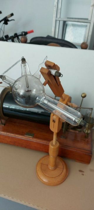 Antique X Ray Tube Crookes cathode ray Ruhmkorff coil Tesla Pressler Geissler 3