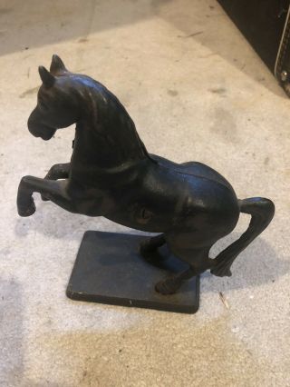 Vintage Cast Iron Rearing Horse Bank Marked Iron Art - Lb 79 B