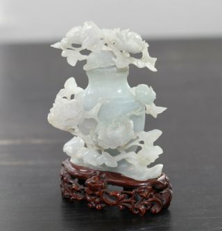 Antique Chinese carved lavender jade fine vase,  19th century,  Qing Dynasty RARE 2