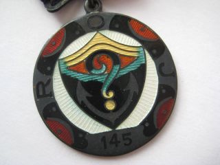 Vtg Sterling Silver Enamel Royal Order Of Jesters Masonic Medallion Pendant Roj