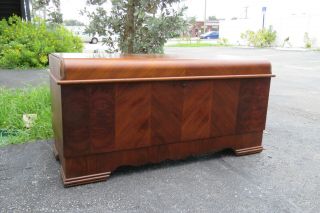 Art Deco Water Fall Cedar Hope Chest Trunk Bench By Lane Furniture 1353