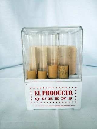 Vintage El Producto Queens Cigar Display Case W/plastic Tubes