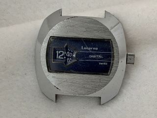 Vintage Lucerne Digital Swiss Jump Hour Wrist Watch