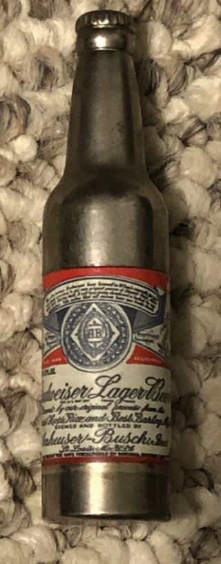 1950’s Kem Budweiser Beer St Louis Mo Bottle Lighter Rare Vintage
