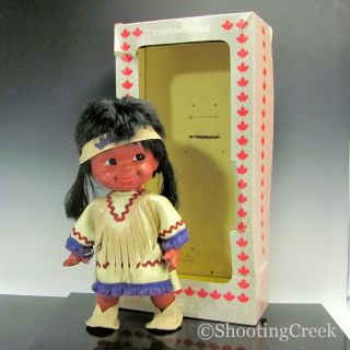 Vintage Regal Toy Native American Doll Indian Girl Canada Orig.  Box
