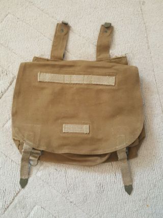 Vintage Us Military Army Heavy Duty Brown Canvas Messenger Bag Satchel