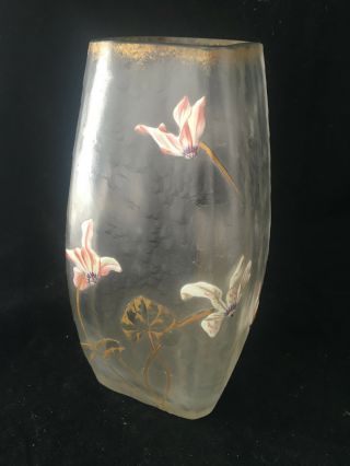 Vase Montjoye Legras A Décor De Fleurs Antique French Enamel Art Nouveau