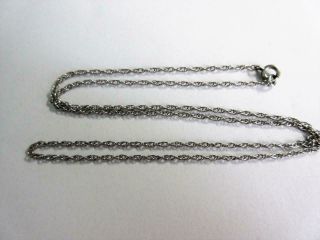 Vintage Sterling Silver 18 " Long Twist Link Necklace,  Chain