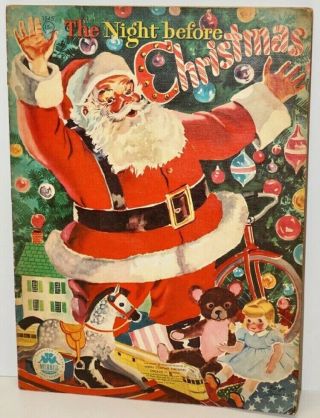 Vintage 1958 " The Night Before Christmas " Full Color Story Book Merrill