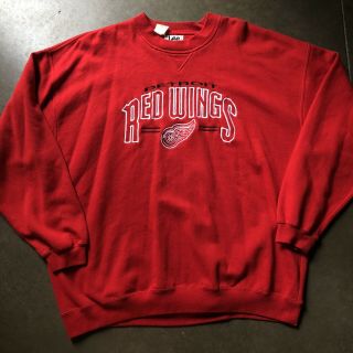 Mens Vintage 90s Lee Sport Detroit Red Wings Crewneck Pullover Sweatshirt Sz Xxl