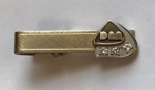 Vintage O.  C.  Tanner Dm Tie Bar Clip 1/20 12k Gold Filled 3 Diamonds