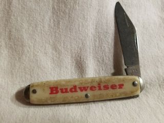 Vintage Budweiser Single Blade Advertising Pocket Knife Vintage Knife (knife 30