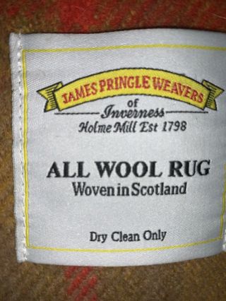 Vintage James Pringle Weavers Tartan Plaid Wool Rug