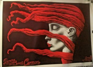 Vintage " Carmen " Opera Poster Linen Backed