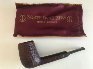 North Dane Estate Tobacco Smoking Pipe W/ Pouch Made In Denmark